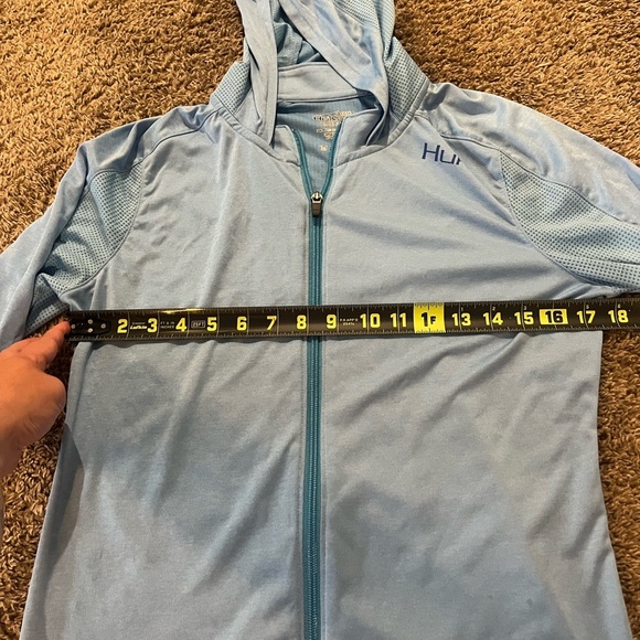 HUK Lightweight Blue Full-Zip with Hood - Picture 6 of 6